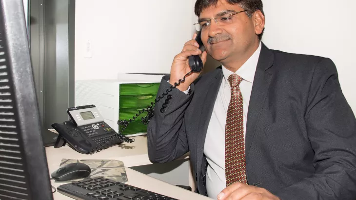 Sales representative answering to the phone
